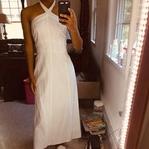 White Print Maxi Dress